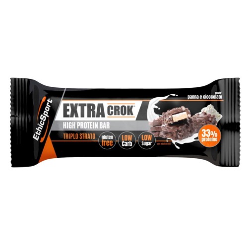 EXTRA CROK BARRETTA 50 G PANNA E CIOCCOLATO BOX 18 PEZZI Ethic Sport